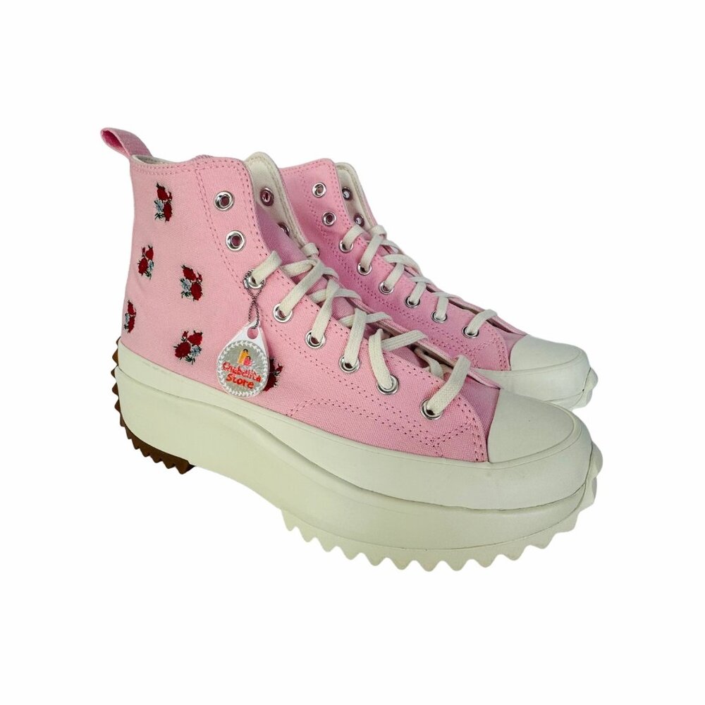 ✨Converse Run Star Hike Platform Hi Sz 9.5 Men Shoes Sneakers Pink Roses A05192C - Picture 2 of 11